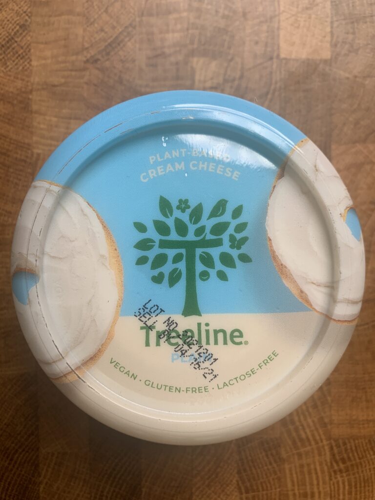 A container of Treeline vegan cream cheese.
